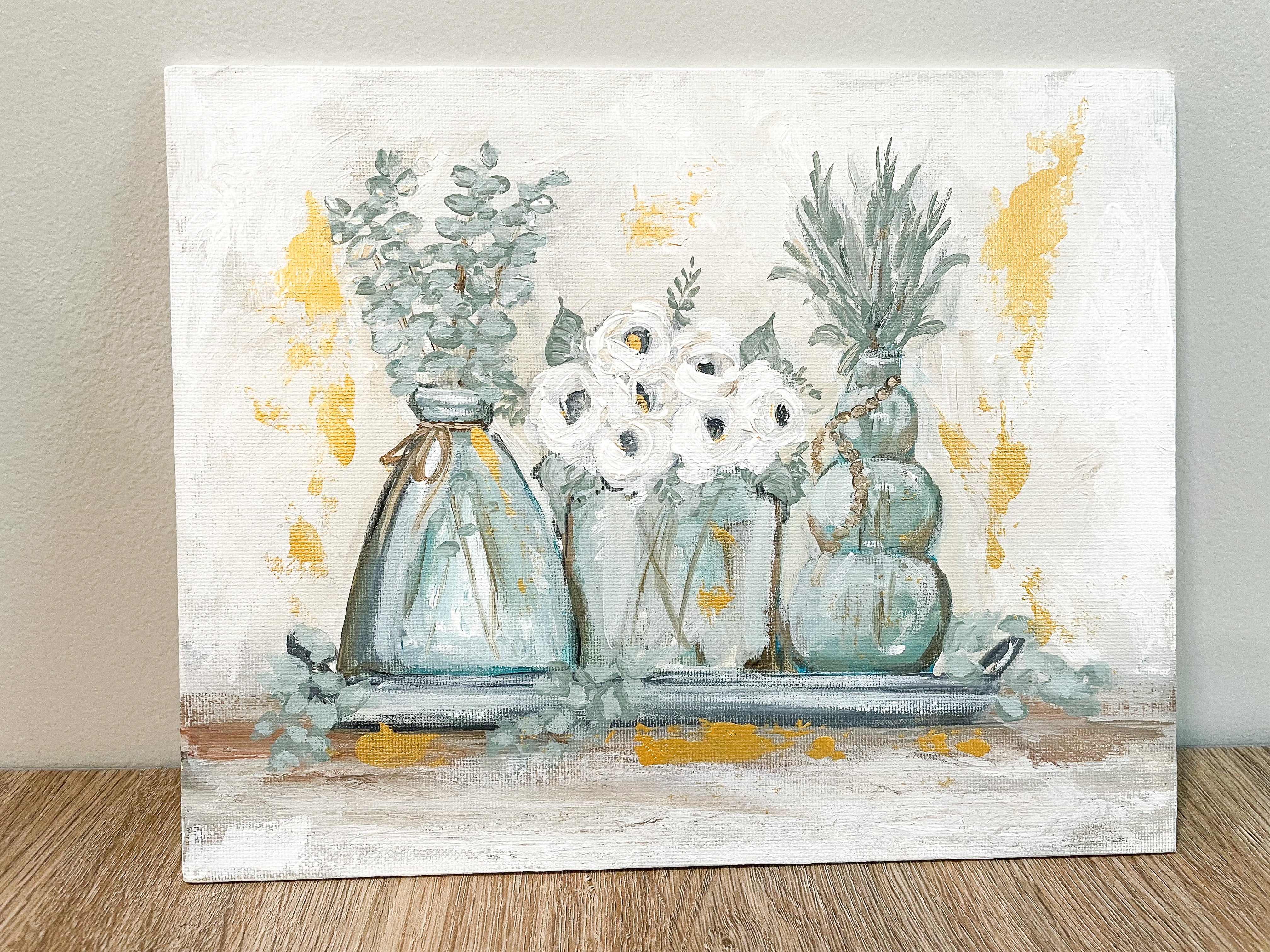 ORIGINAL Glass Floral Trio 8x10 Canvas Panel RTS – Mackenzie Kissell Art